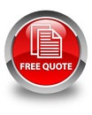 Free quote glossy red round button Royalty Free Stock Photo