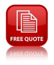 Free quote special red square button Royalty Free Stock Photo