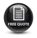 Free quote (page icon) glassy black round button