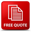 Free quote red square button Royalty Free Stock Photo