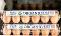 Free Range Organic Eggs for sale in the supermarket Royalty Free Stock Photo