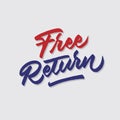 Free return hand lettering typography sales and marketing shop store signage poster