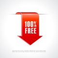 100 free ribbon tag Royalty Free Stock Photo