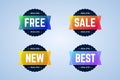 Free, sale, new and best round badges, banners. Royalty Free Stock Photo