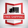 Free shipping badge with on white background. Royalty Free Stock Photo