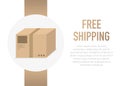 Free Shipping Box. Vector illustration. Royalty Free Stock Photo