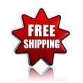 Free shipping in red star banner Royalty Free Stock Photo
