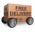 Free shipping cardboard box Royalty Free Stock Photo