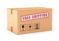 Free shipping cardboard box Royalty Free Stock Photo