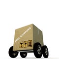 Free shipping cardboard box Royalty Free Stock Photo