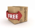 Free shipping cardboard Royalty Free Stock Photo