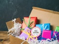 Free shipping concept with gift boxes Royalty Free Stock Photo