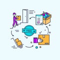 Free Shipping Concept Icon Flat Design Royalty Free Stock Photo