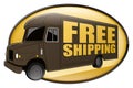 Free Shipping Delivery Truck Brown Royalty Free Stock Photo