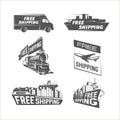 Free shipping design template. Shipping and international cargo shipping.