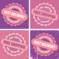 Free Shipping and Fast Delivery stamps Royalty Free Stock Photo