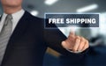 free shipping pushing concept 3d illustration Royalty Free Stock Photo
