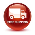 Free shipping glassy brown round button Royalty Free Stock Photo