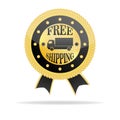 Free Shipping Golden Badge Royalty Free Stock Photo