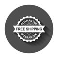 Free shipping grunge rubber stamp. Vector illustration with long Royalty Free Stock Photo