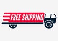 Free shipping icon. Delivery truck isolated on white background. Vector illustration Royalty Free Stock Photo