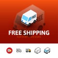 Free shipping icon in different style Royalty Free Stock Photo