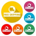 Free shipping icon with long shadow Royalty Free Stock Photo