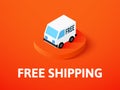 Free shipping isometric icon, isolated on color background Royalty Free Stock Photo