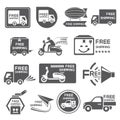 Free shipping label, icons