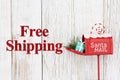 Free Shipping message with Christmas Santa mailbox Royalty Free Stock Photo