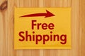 Free Shipping message on yellow bubble mailing envelope