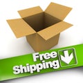 Free shipping, open box Royalty Free Stock Photo