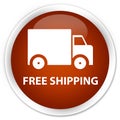 Free shipping premium brown round button Royalty Free Stock Photo