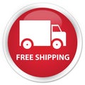 Free shipping premium red round button Royalty Free Stock Photo