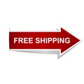 FREE SHIPPING - red arrow bookmark banners isolated on white background Royalty Free Stock Photo