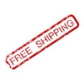 Free shipping rubber stamp isolated on white Royalty Free Stock Photo