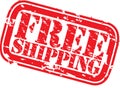 Free shipping rubber stamp, vector Royalty Free Stock Photo