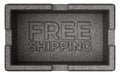 Isolated White Styrofoam 3D Rendered Box FREE SHIPPING Sign with Clipping Path