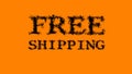 Free Shipping smoke text effect orange isolated background