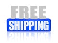 Free shipping in 3d letters and block Royalty Free Stock Photo