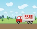 Free Shipping Truck Delivering Mail