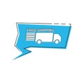 Free shipping with truck van icon in bubble speech callout product badge Royalty Free Stock Photo