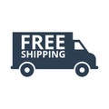 Free shipping truck on white background. Royalty Free Stock Photo