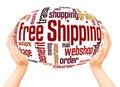 Free Shipping word cloud hand sphere concept Royalty Free Stock Photo