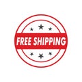 Free shipping word seal stamp on white background Royalty Free Stock Photo
