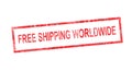 Free shipping worldwide in red rectangular stamp