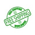 Free shipping worldwide rubber stamp isolated on white