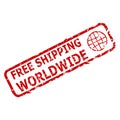 Free shipping worldwide rubber stamp Royalty Free Stock Photo