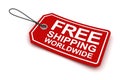 Free shipping worldwide tag, 3d render