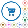 Free shopping cart icons with shadows and outlines Royalty Free Stock Photo